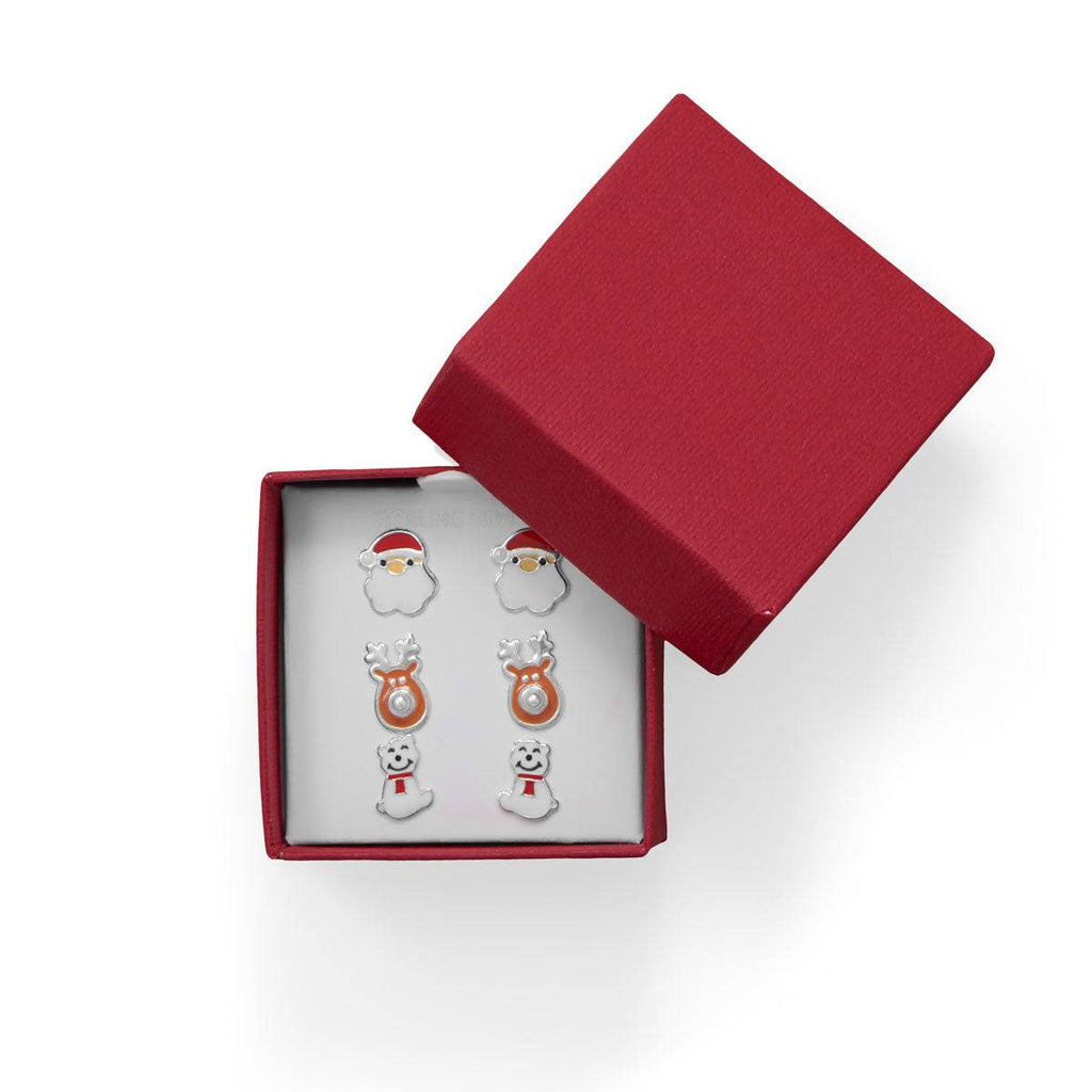Santa, Reindeer and Polar Bear Earring Set - Matador Diamond