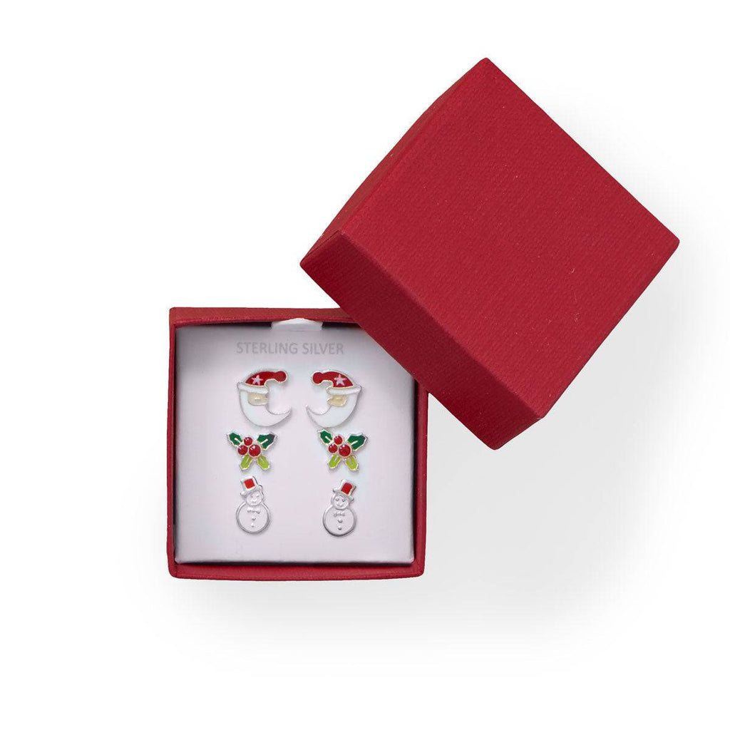 Santa, Holly and Snowman Earring Set - Matador Diamond