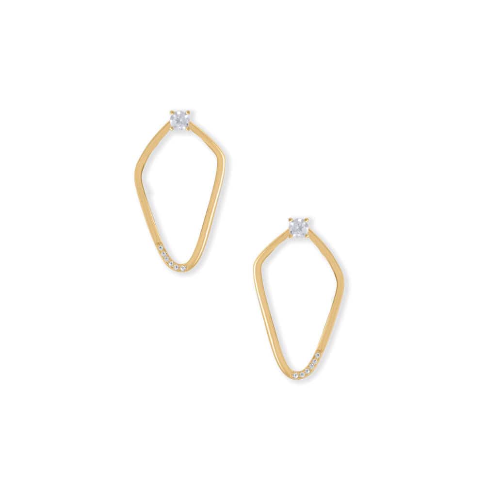 14 Karat Gold White Topaz Stud Earrings - Matador Diamond