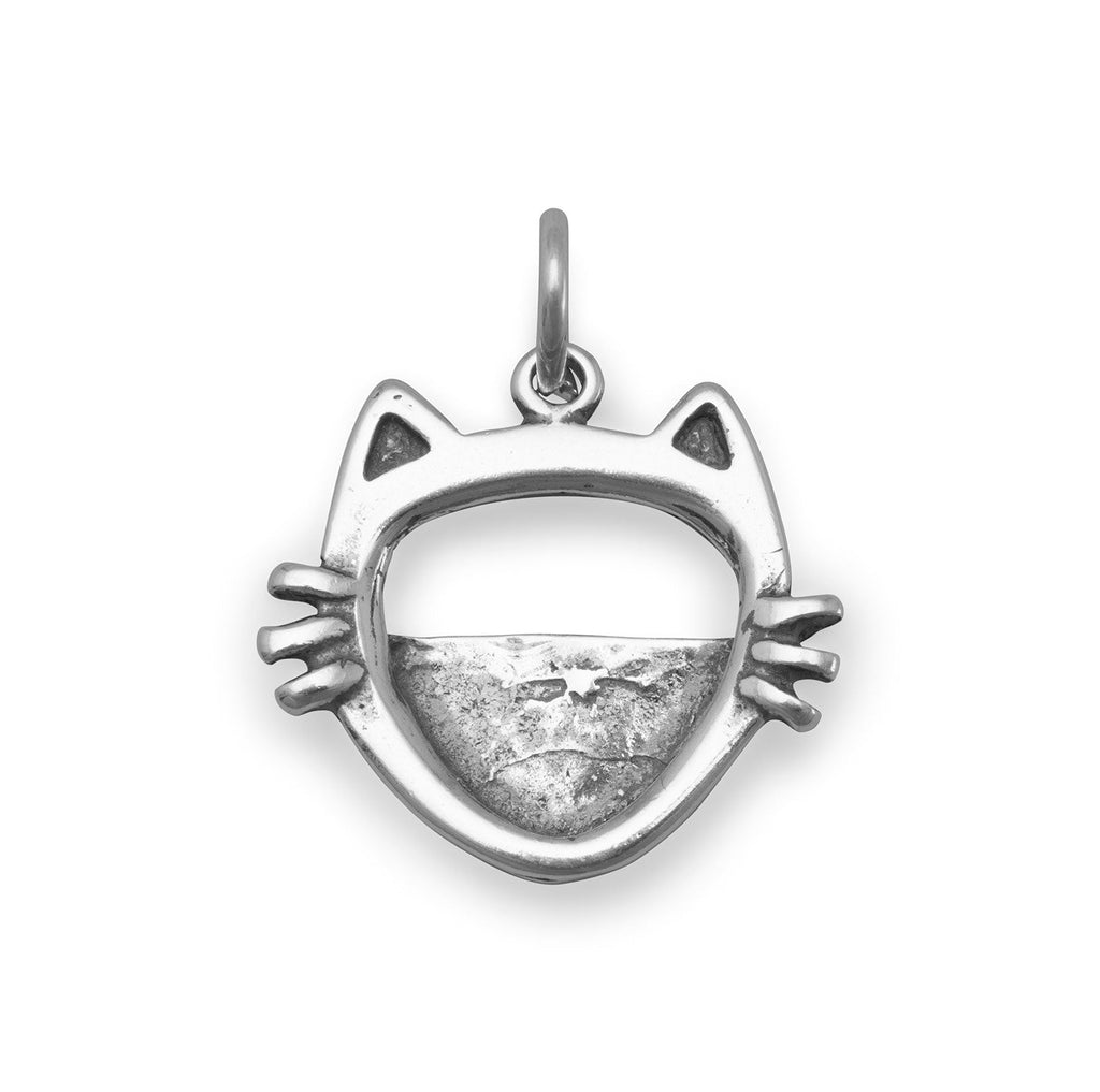 Cat Face Picture Frame Charm - Matador Diamond
