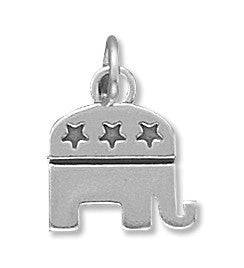 Oxidized Republican Elephant Charm