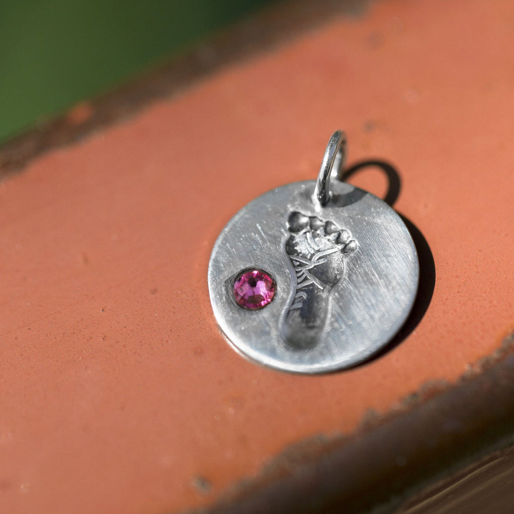 Footprint Charm with Pink Crystal - Matador Diamond