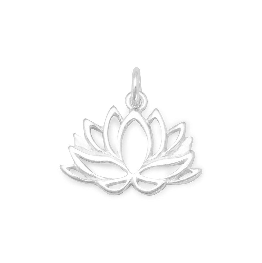 Polished Cutout Lotus Flower Charm