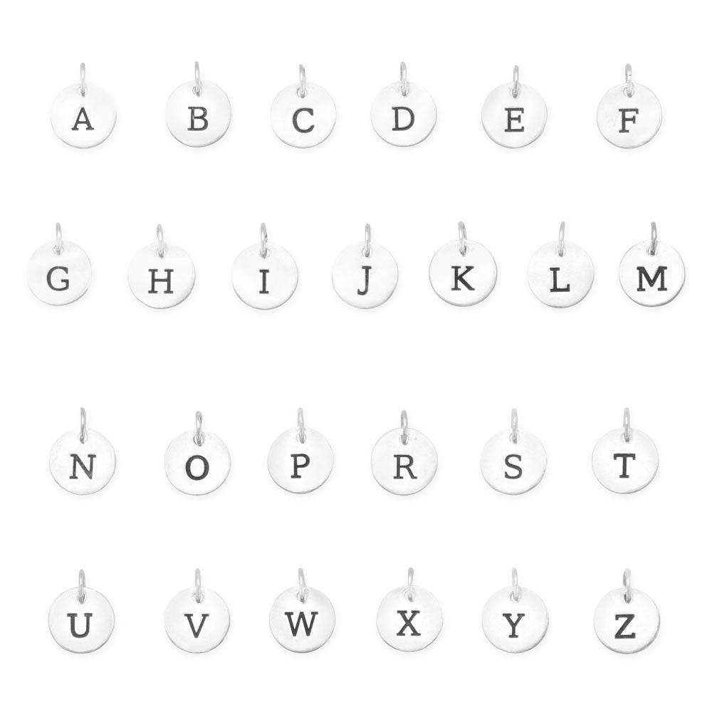Oxidized Round Initial Charm (A-Z) - Matador Diamond