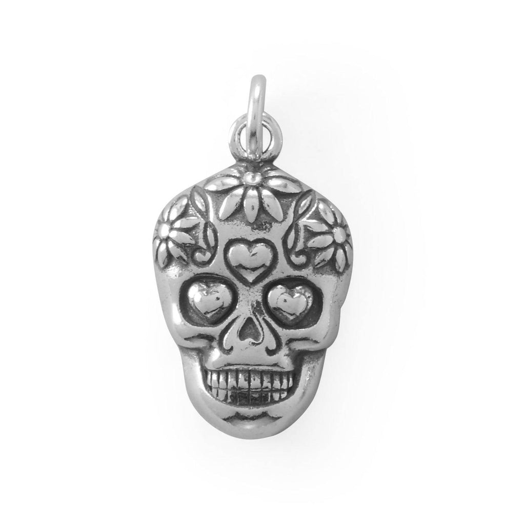 Oxidized Sugar Skull Charm