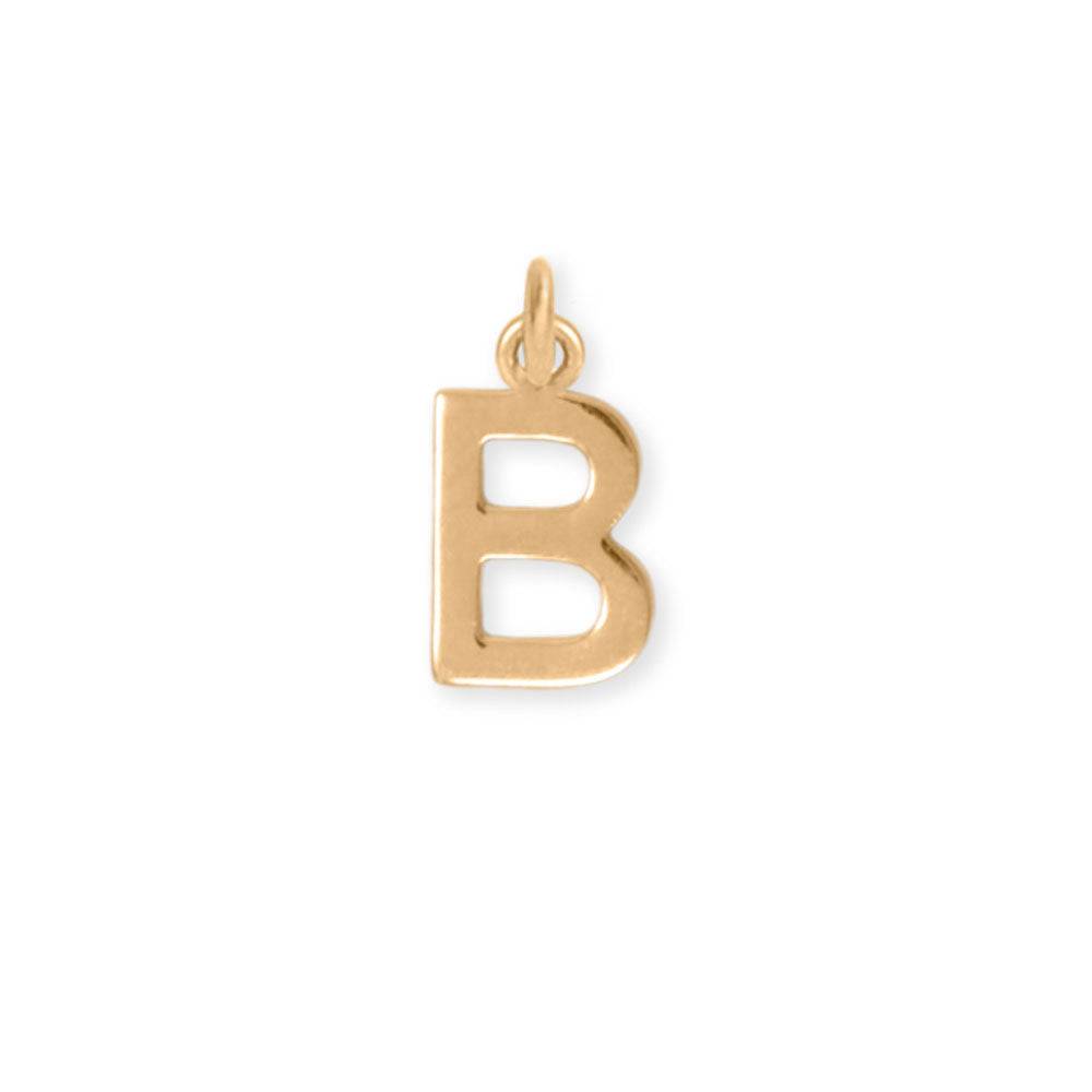 14 Karat Gold Plated Polished Letter Charm (A-Z) - Matador Diamond