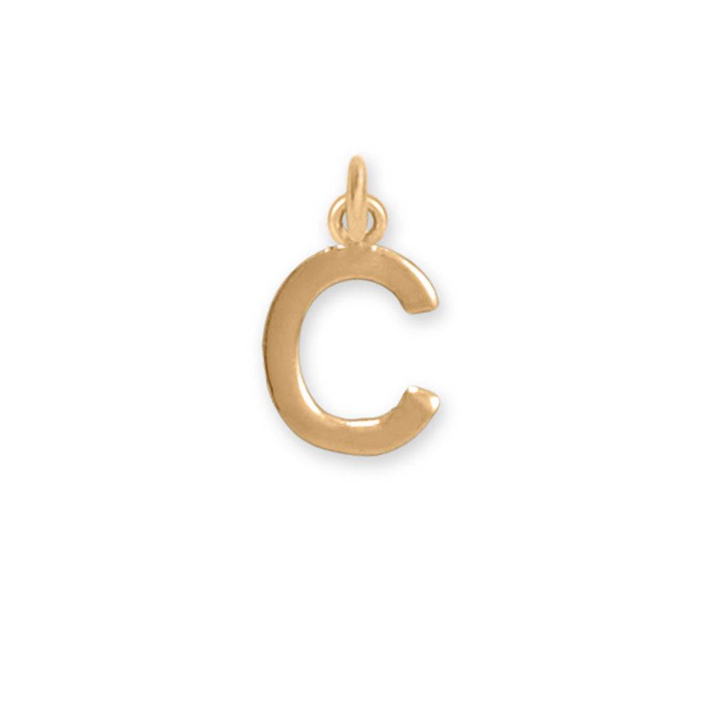 14 Karat Gold Plated Polished Letter Charm (A-Z) - Matador Diamond