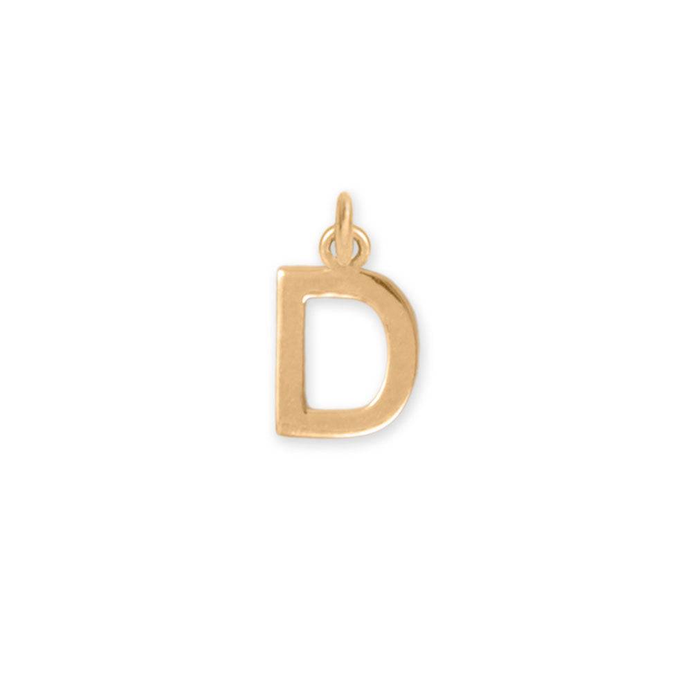 14 Karat Gold Plated Polished Letter Charm (A-Z) - Matador Diamond