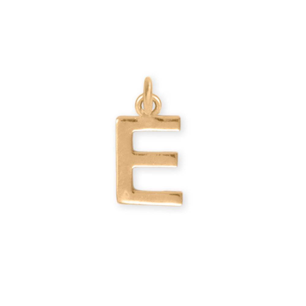 14 Karat Gold Plated Polished Letter Charm (A-Z) - Matador Diamond