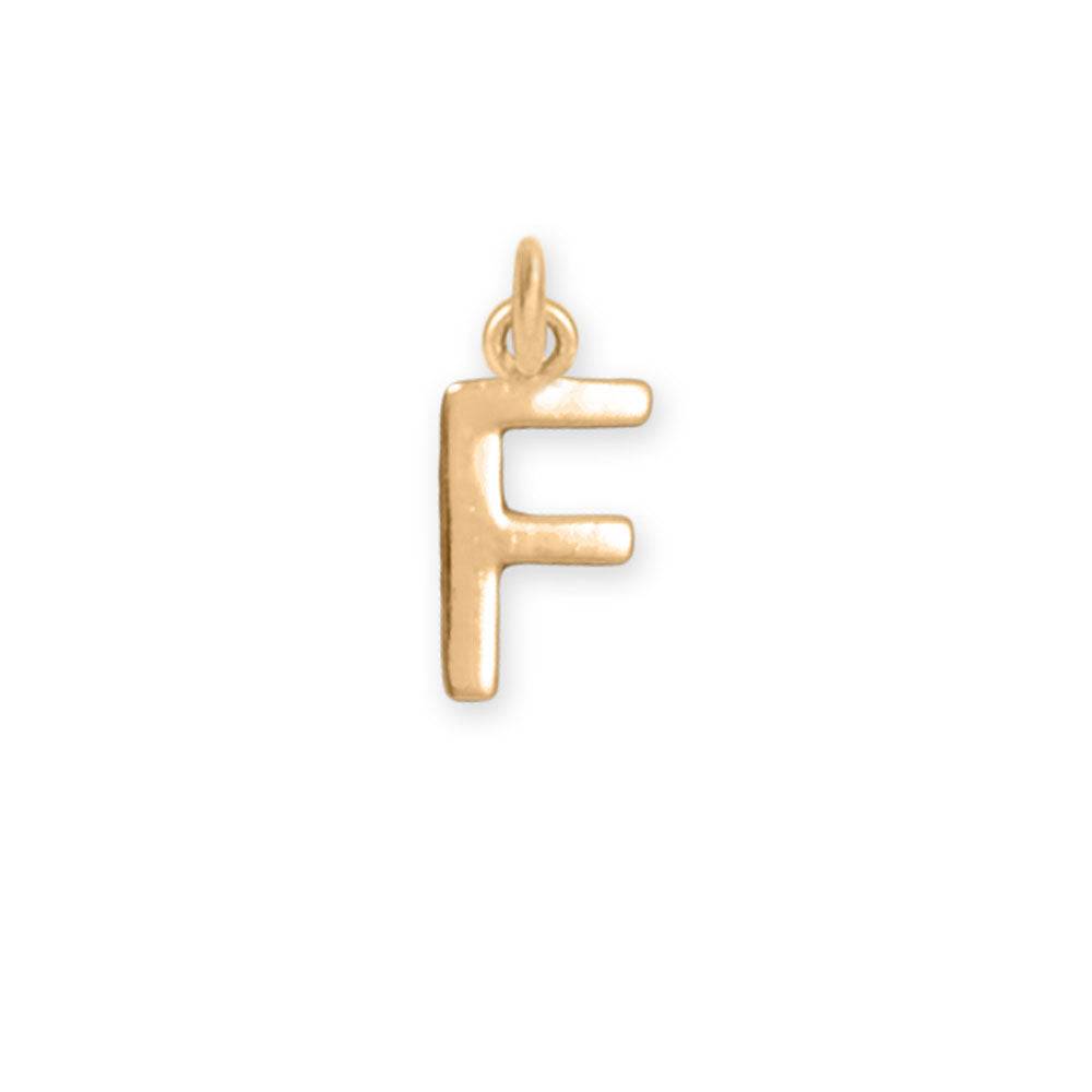 14 Karat Gold Plated Polished Letter Charm (A-Z) - Matador Diamond