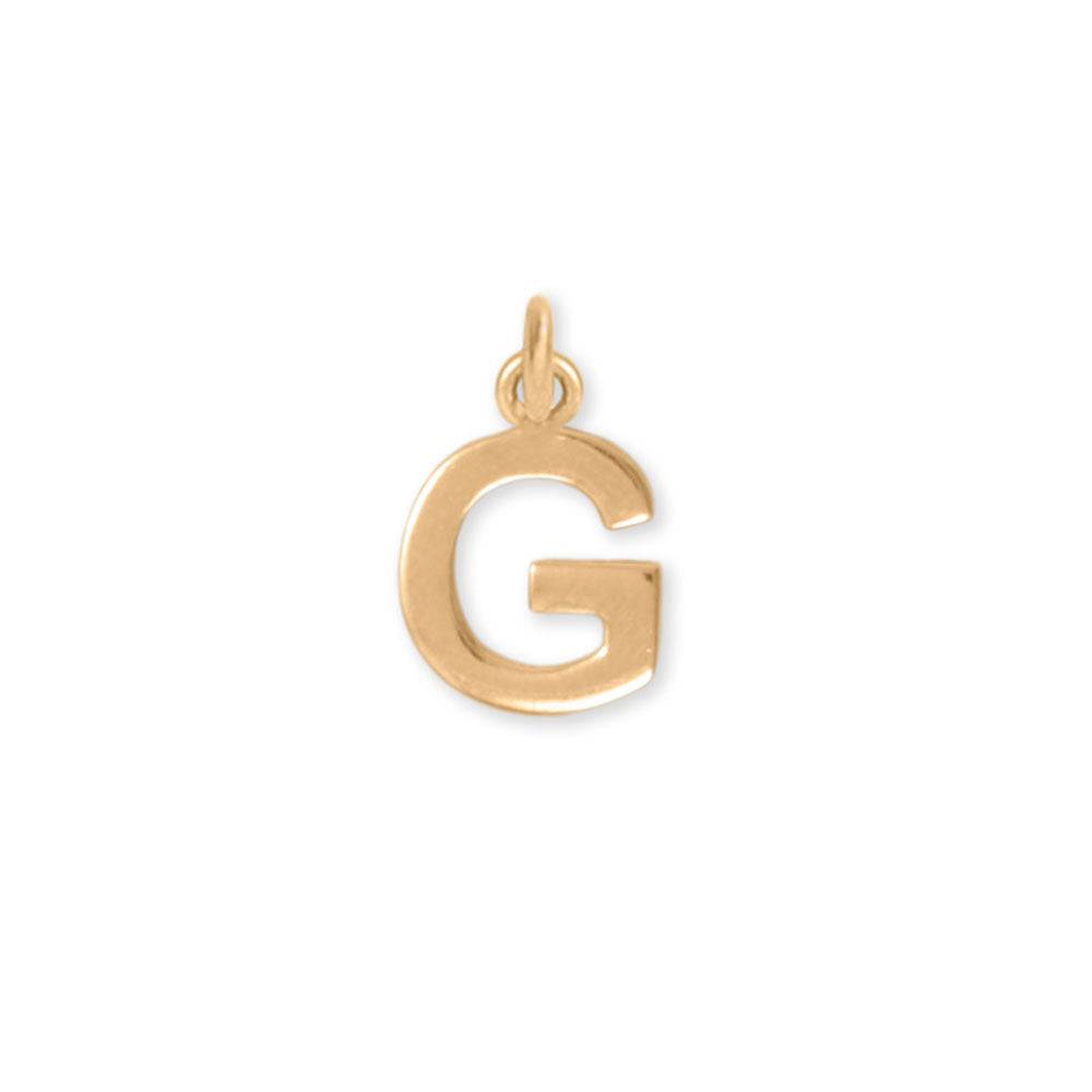 14 Karat Gold Plated Polished Letter Charm (A-Z) - Matador Diamond