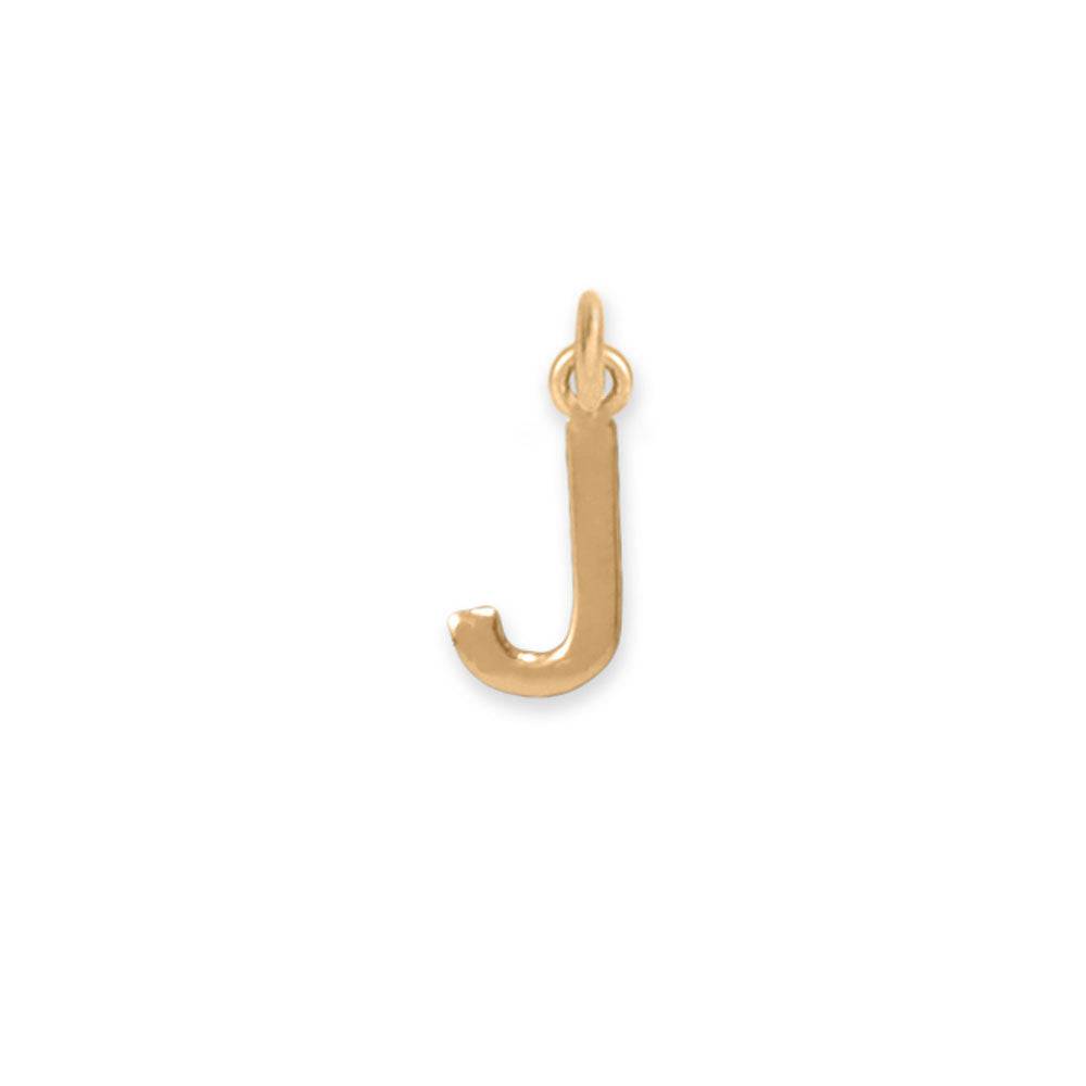 14 Karat Gold Plated Polished Letter Charm (A-Z) - Matador Diamond