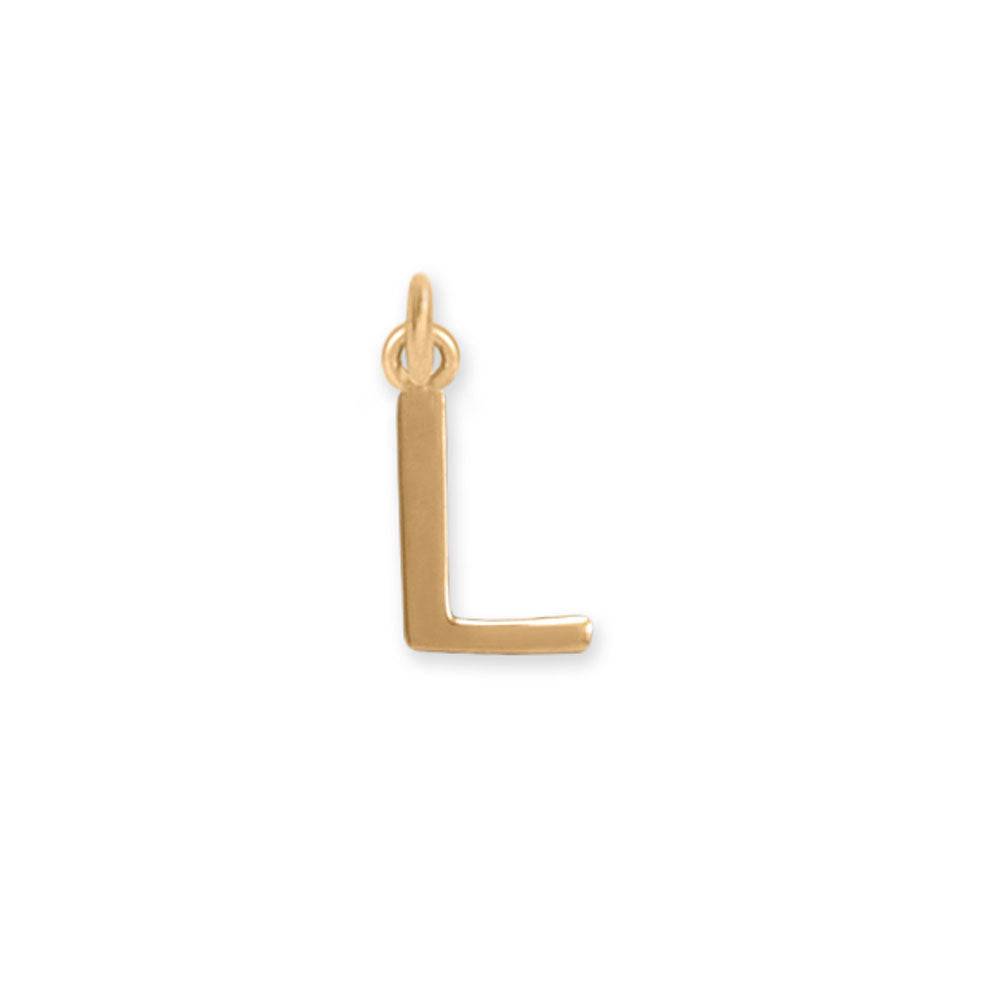 14 Karat Gold Plated Polished Letter Charm (A-Z) - Matador Diamond
