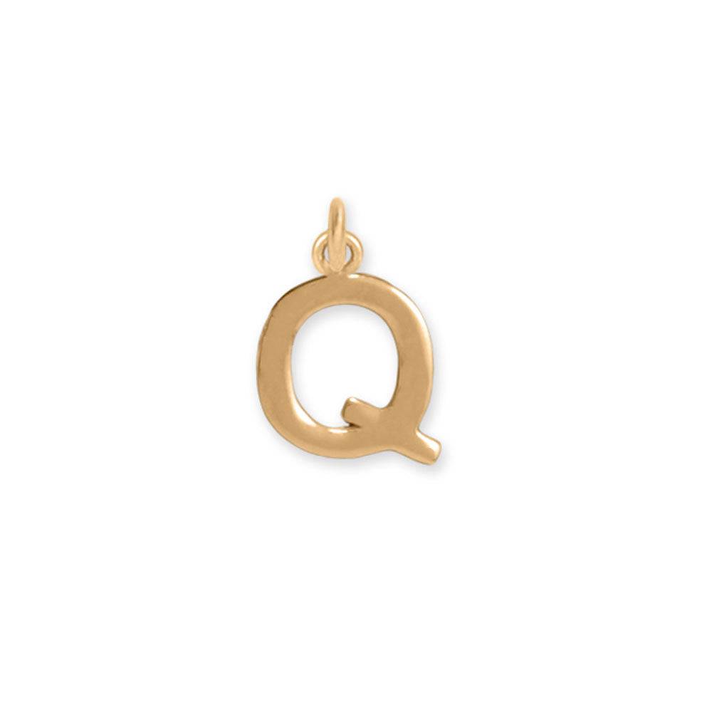 14 Karat Gold Plated Polished Letter Charm (A-Z) - Matador Diamond