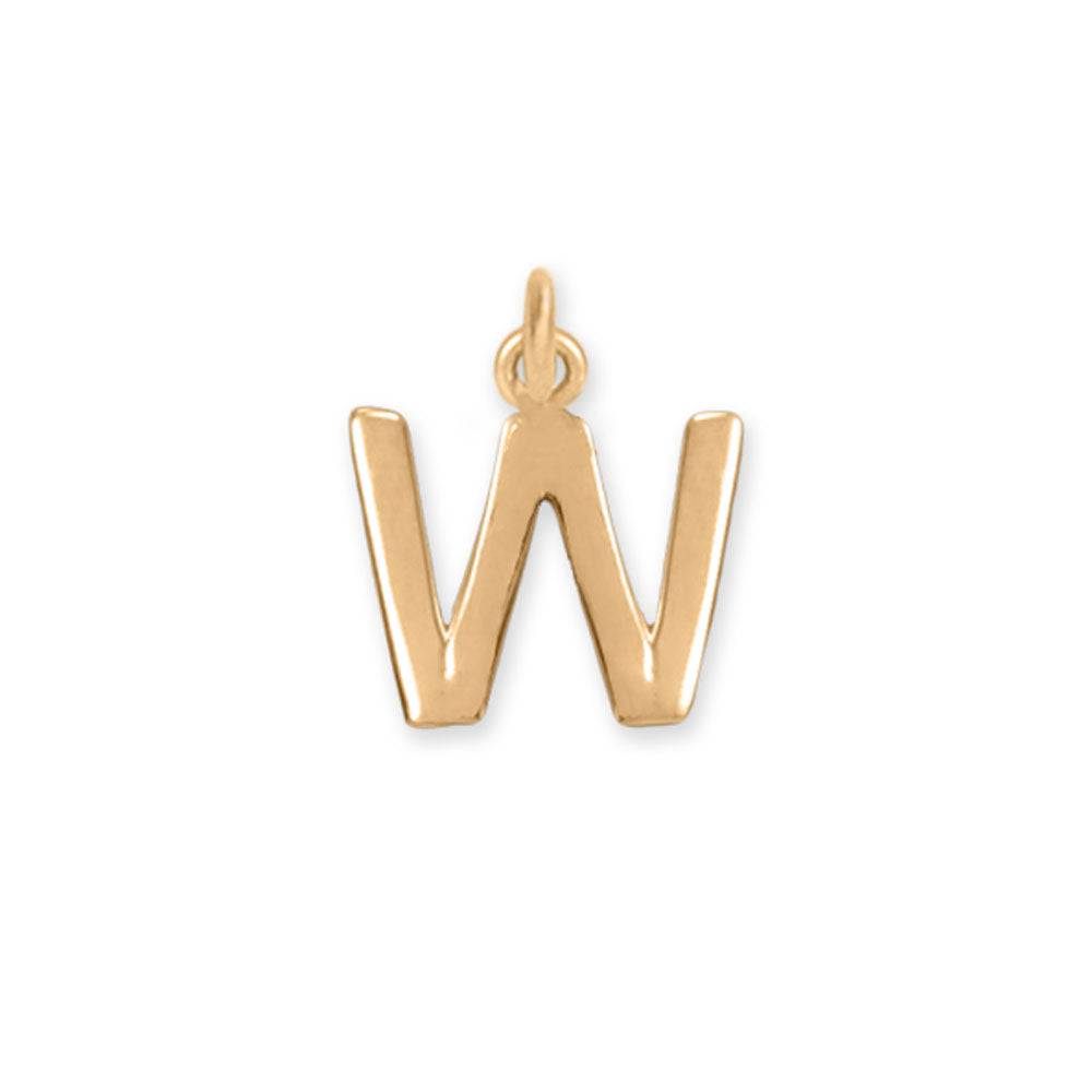14 Karat Gold Plated Polished Letter Charm (A-Z) - Matador Diamond