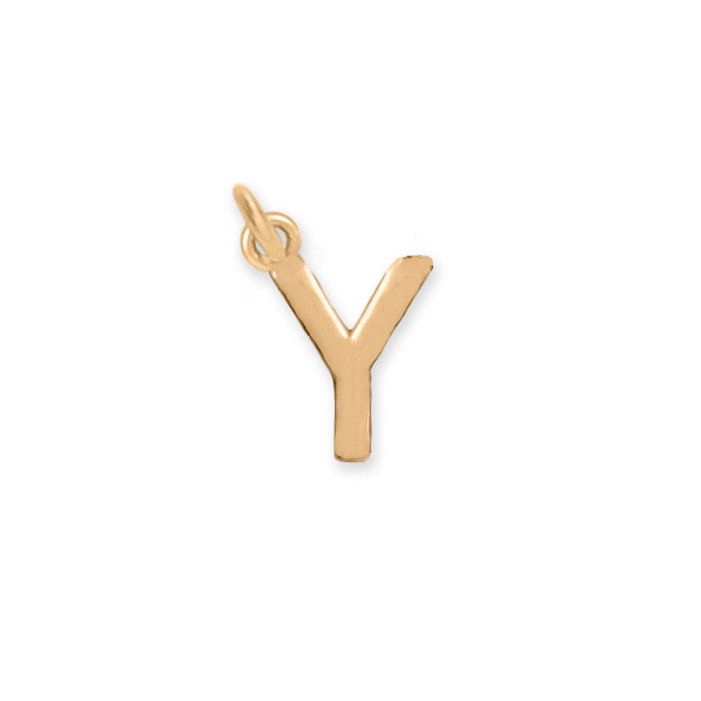 14 Karat Gold Plated Polished Letter Charm (A-Z) - Matador Diamond