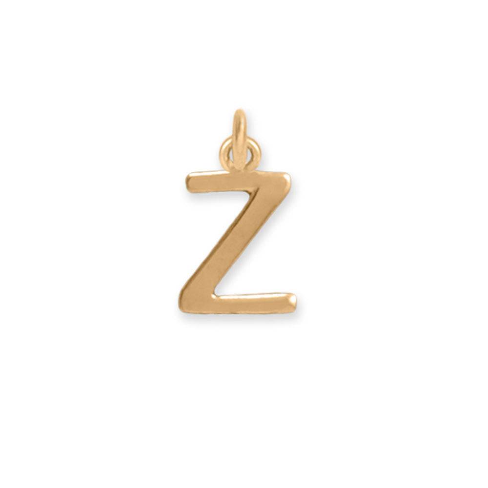 14 Karat Gold Plated Polished Letter Charm (A-Z) - Matador Diamond