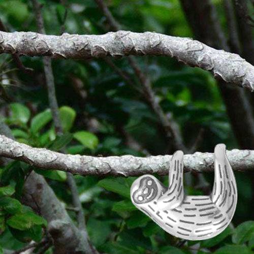Oxidized Cute Hanging Sloth Slide - Matador Diamond