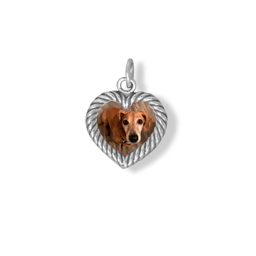 Oxidized Heart Shaped Picture Frame Charm