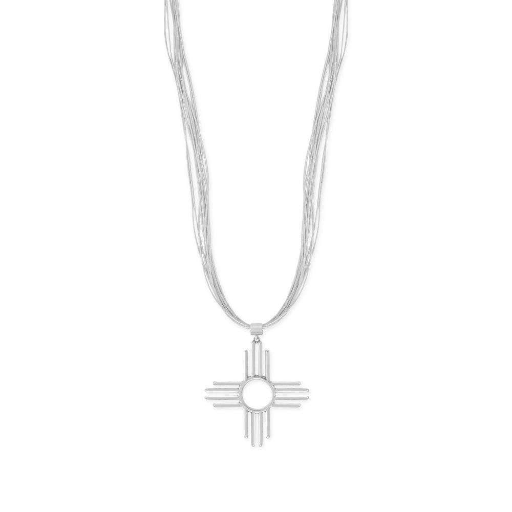 Large Oxidized Zia Symbol Pendant - Matador Diamond