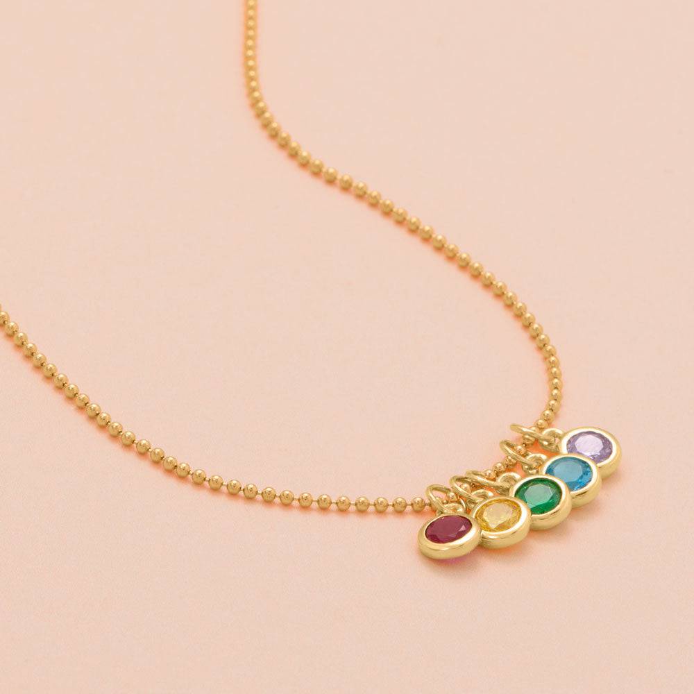 14 Karat Gold Plated Round CZ Birthstone Charms (January-December) - Matador Diamond