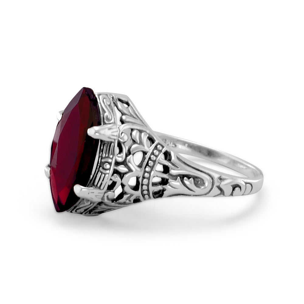 Oxidized Garnet Ring - Matador Diamond