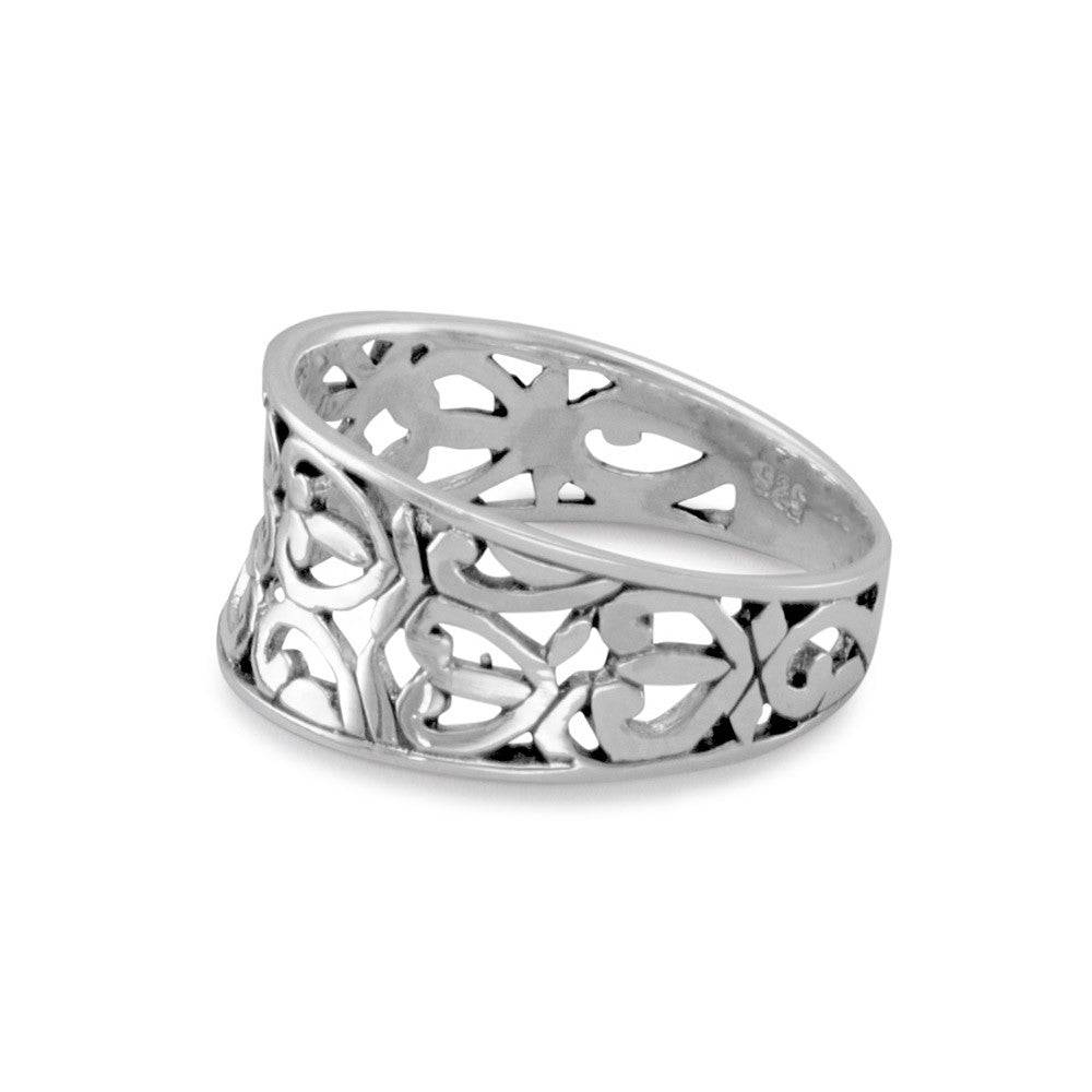 Oxidized Heart Design Ring - Matador Diamond