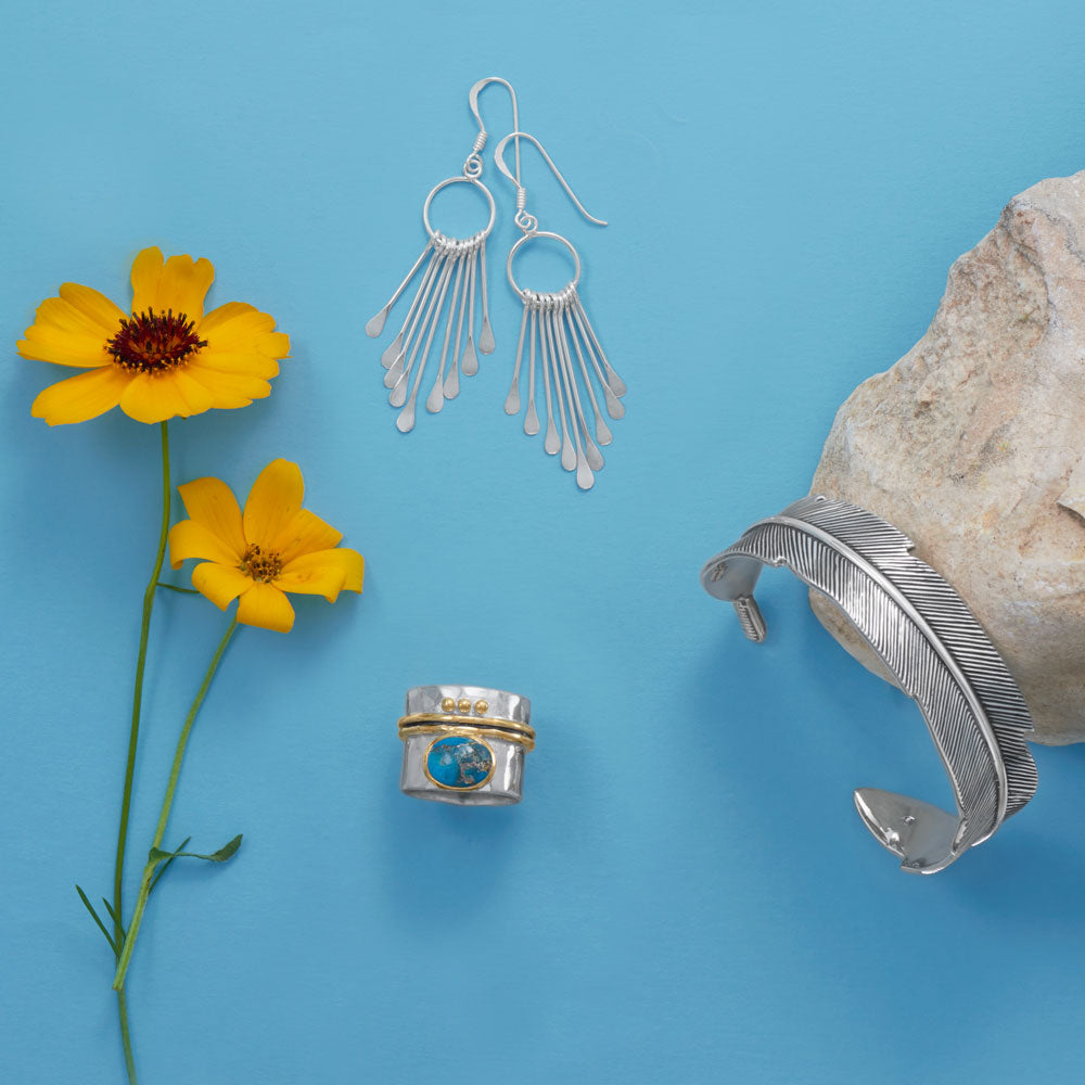 Open Circle/9 Bar Earrings on French Wire - Matador Diamond