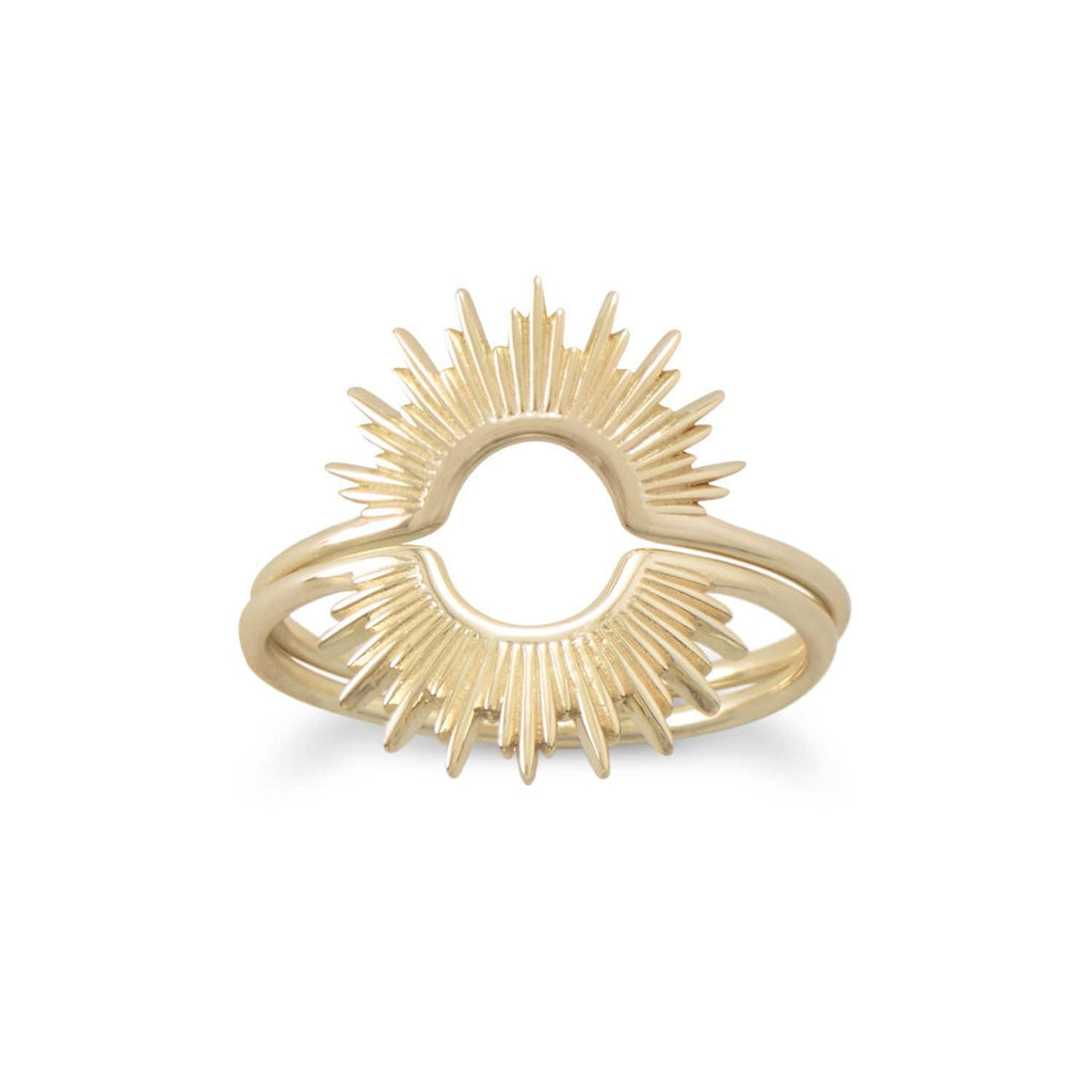 "Shine On!" 14 Karat Gold Plated Sunburst Ring - Matador Diamond