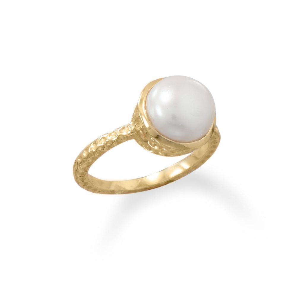14 Karat Gold Plated Cultured Freshwater Pearl Ring - Matador Diamond