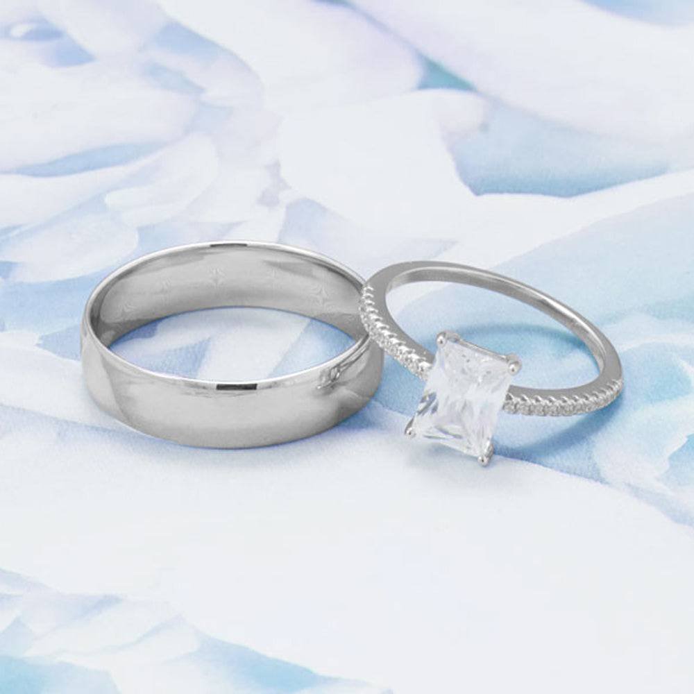 Rhodium Plated 6mm Wedding Band - Matador Diamond