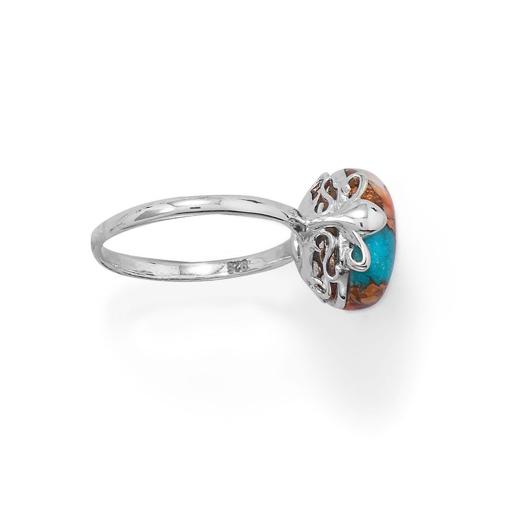 Spiny Oyster and Turquoise Ring - Matador Diamond