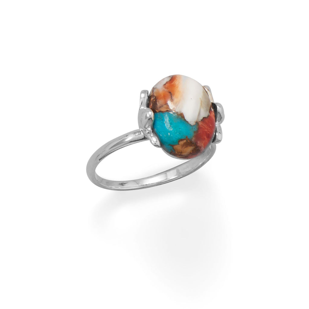 Spiny Oyster and Turquoise Ring - Matador Diamond