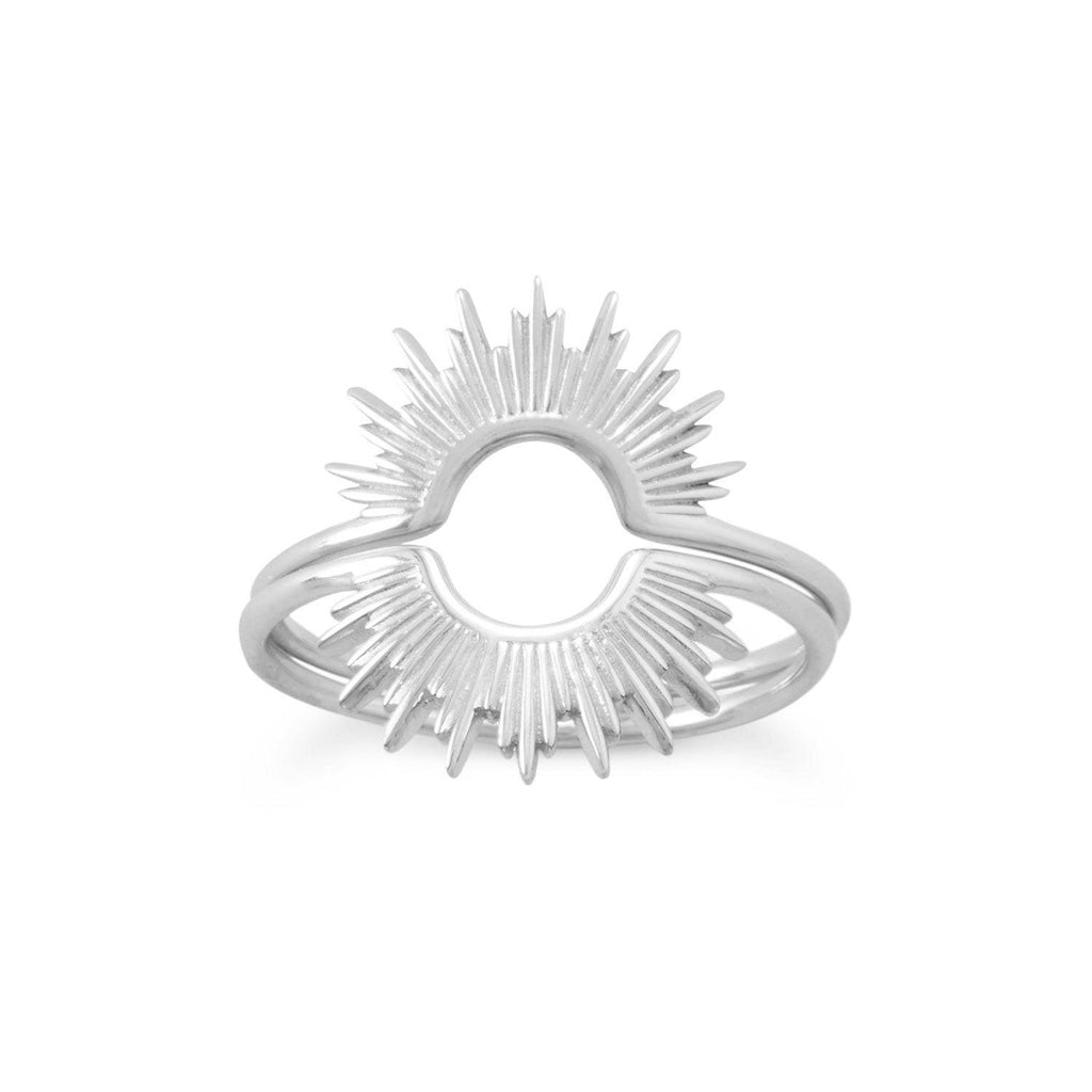 "Shine On!" Shiny Silver Sunburst Ring - Matador Diamond