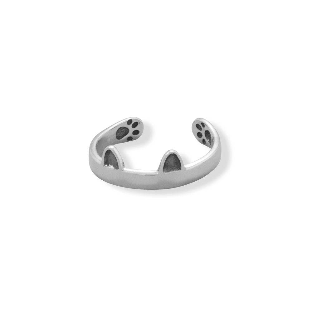 Oxidized Perky Cat Ear Wrap Ring - Matador Diamond