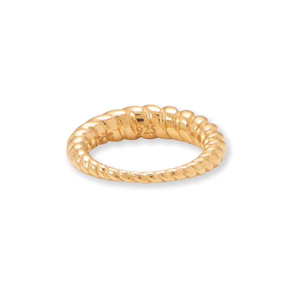 14 Karat Gold Plated Twisted Cable Ring - Matador Diamond