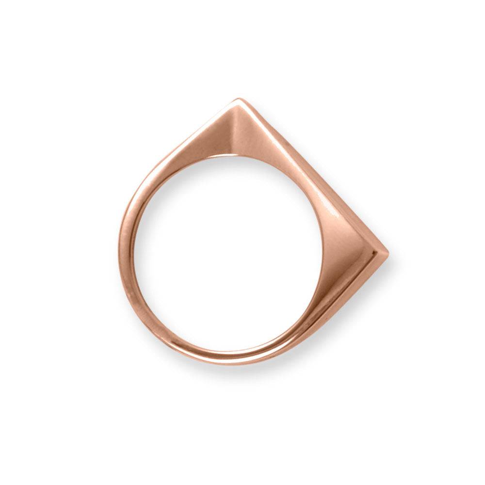 14 Karat Rose Gold Plated Flat Top Triangle Slice Ring - Matador Diamond