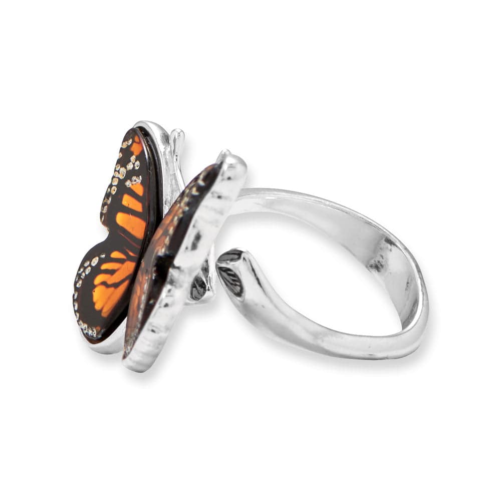 Handcrafted Baltic Amber Monarch Butterfly Ring - Matador Diamond