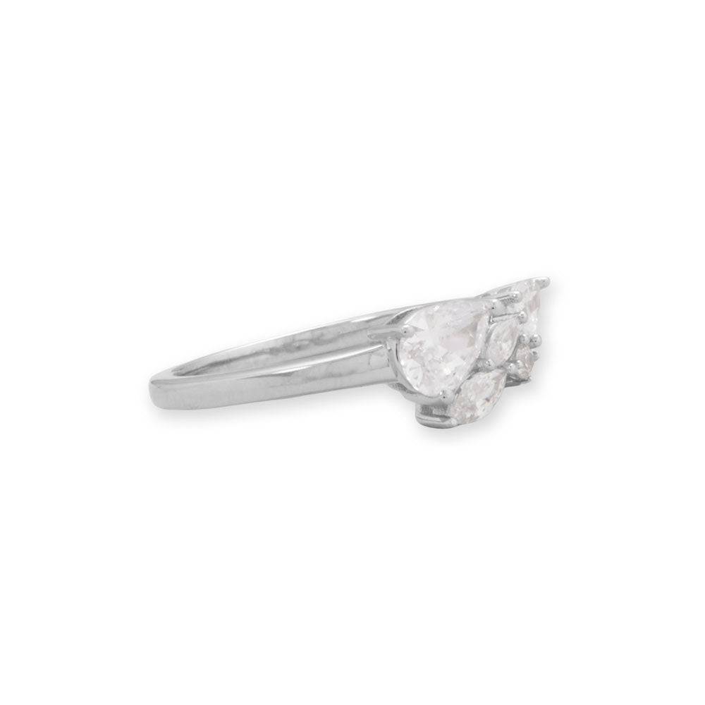 Rhodium Plated CZ Cluster Ring - Matador Diamond