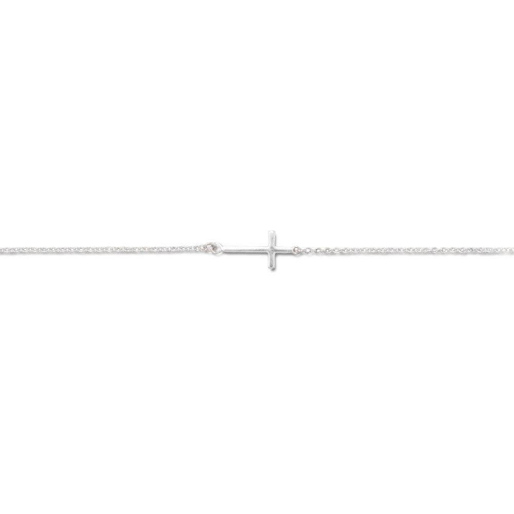 11" + 1" Sideways Cross Anklet - Matador Diamond