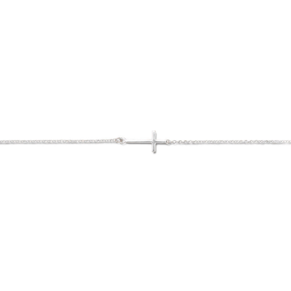 11" + 1" Sideways Cross Anklet - Matador Diamond