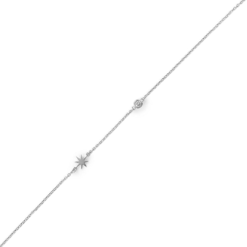 Pedi Perfect! Rhodium Plated Starburst Anklet - Matador Diamond