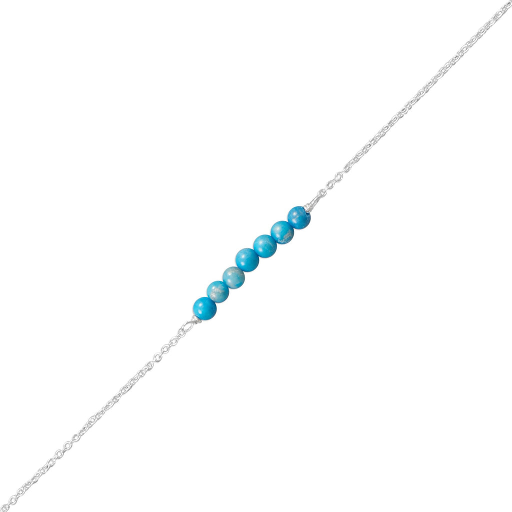 Blue Howlite Bead Bar Anklet - Matador Diamond