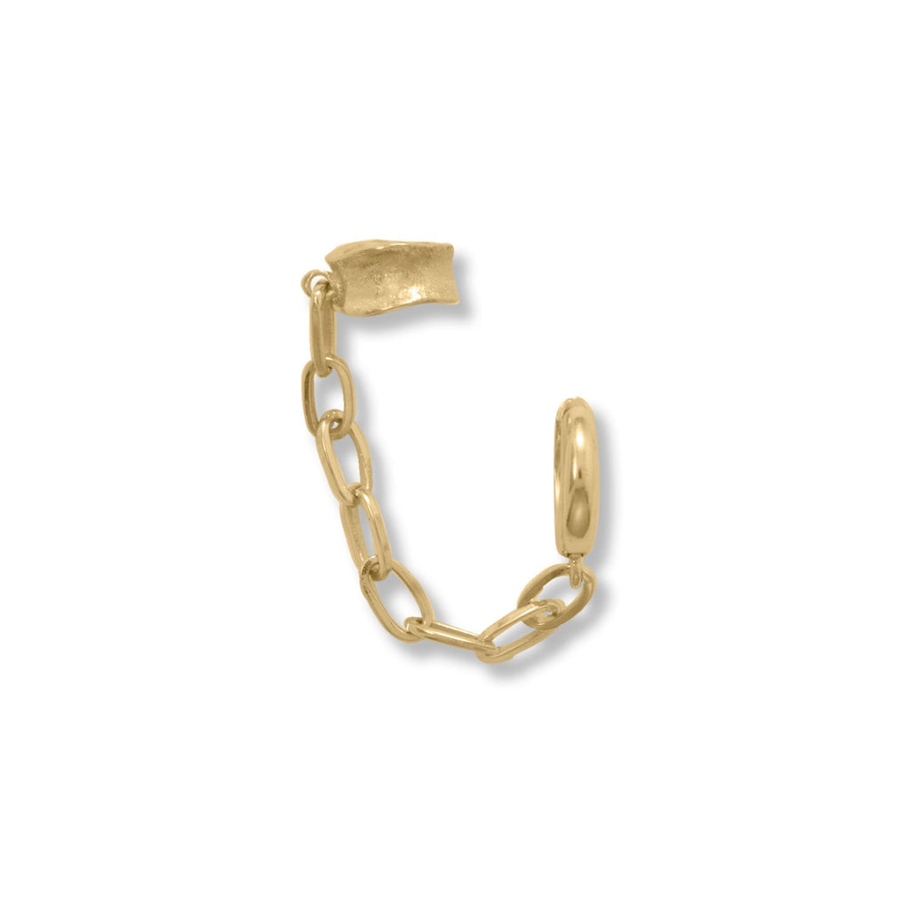 14 Karat Gold Plated Cuff and Hoop Earring - Matador Diamond