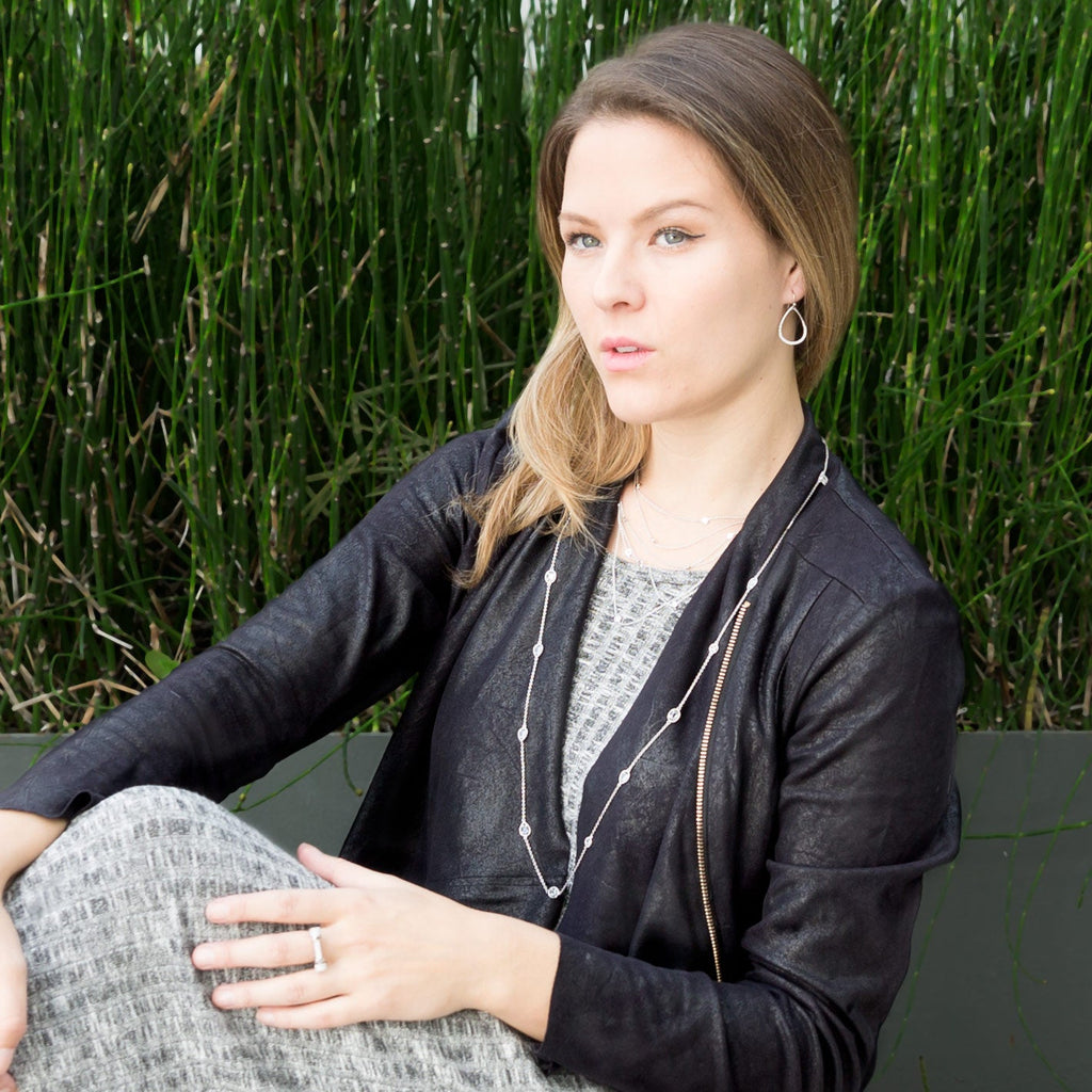 Rhodium Plated CZ Pear Drop Earrings - Matador Diamond