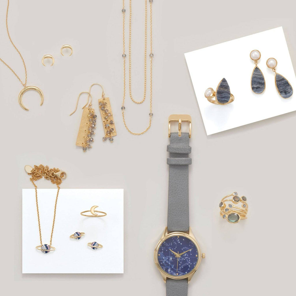 14 Karat Gold Plated Mini CZ Planet Studs - Matador Diamond