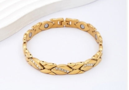 Stainless Steel Unisex Magnetic Bracelet with CZ - Matador Diamond