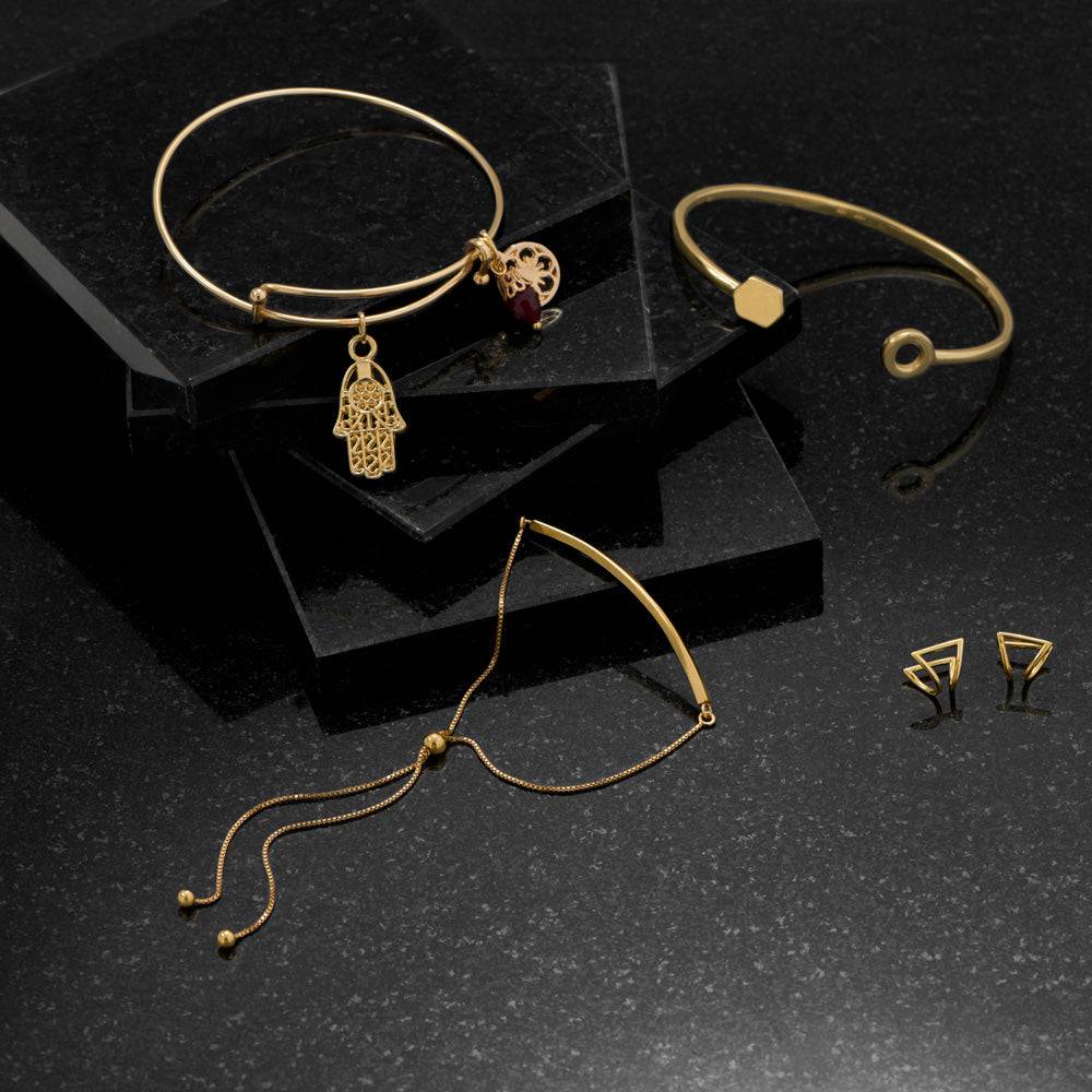 14 Karat Gold Plated Bar Friendship Bolo Bracelet - Matador Diamond