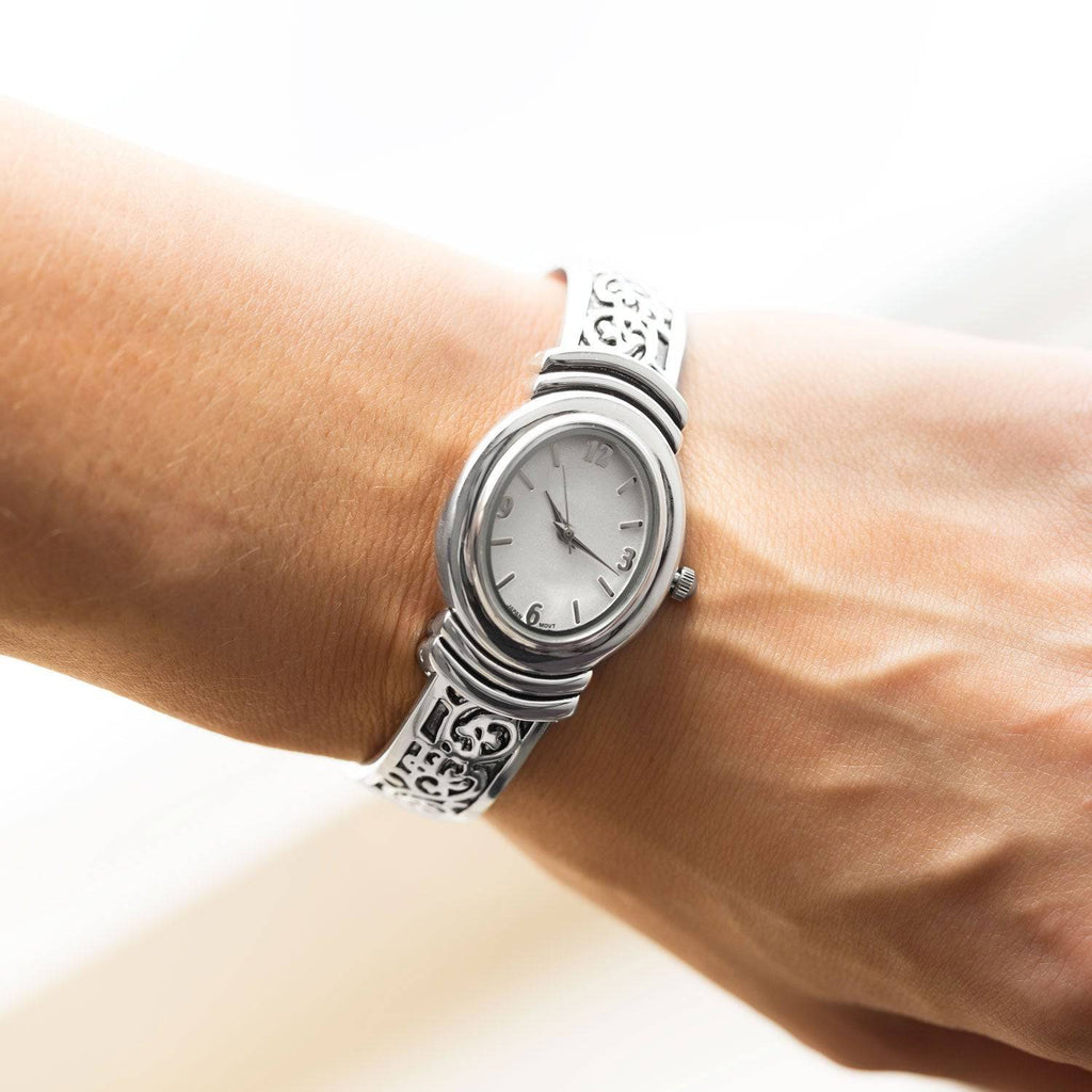 Oxidized Scroll Design Fashion Cuff Watch - Matador Diamond