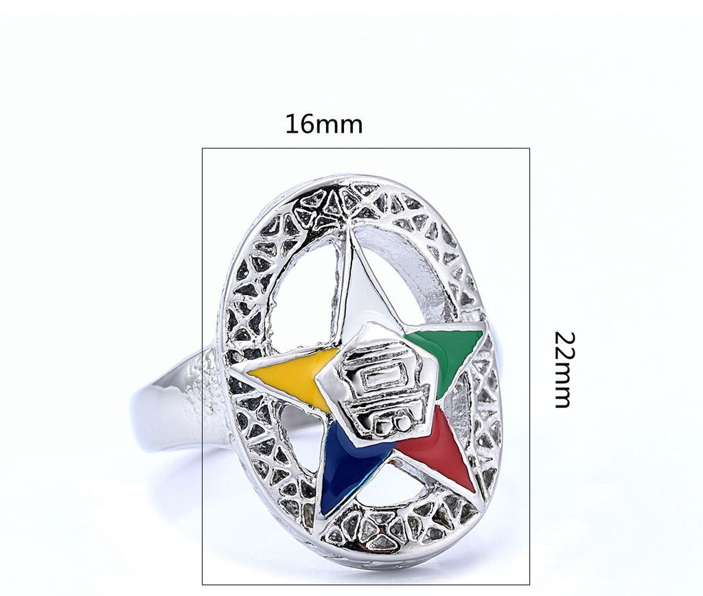 Order of the Easter Star Stainless Steel Silver & Gold Ring - Matador Diamond